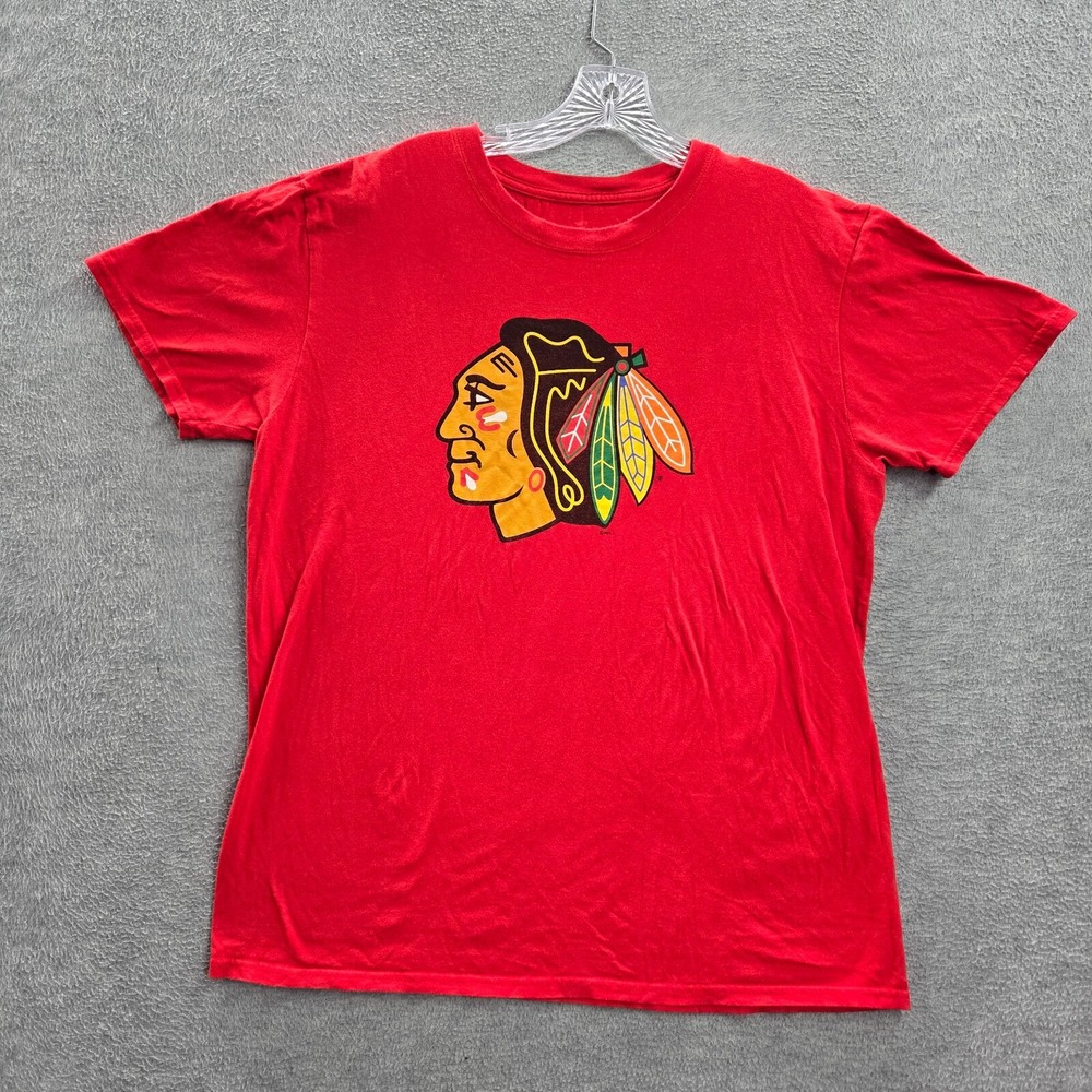 Chicago Blackhawks‎ Men Shirt Large Red Cotton Graphic Tee Fanatics